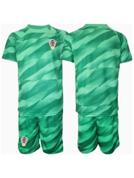 Billige Kroatia Keeper Bortedraktsett Barn EM 2024 Kortermet (+ Korte bukser)